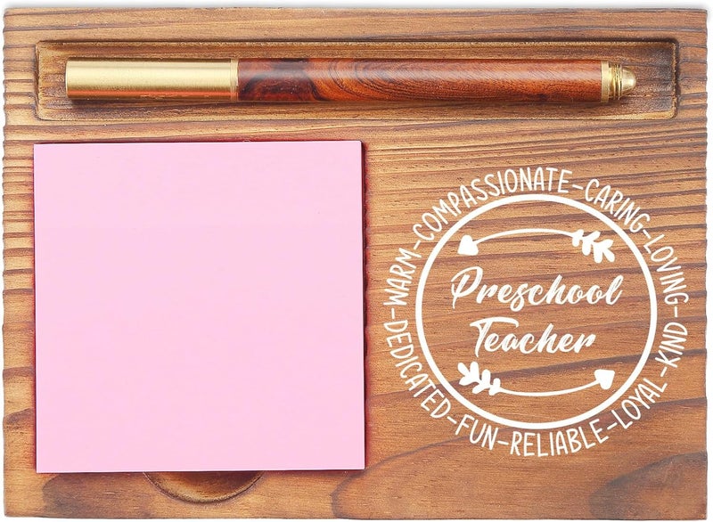 EFFJNSG Preschool Teacher Gifts Sticky Note Holder, Appreciation Gifts for Preschool Teachers, Educators and Child Care Providers, Inspirational Graduation Retirement Desk Organizer EDP150 - Image 1